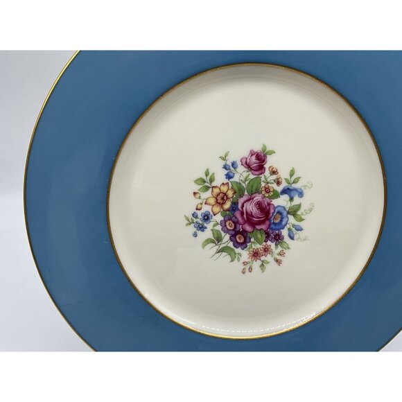LENOX Stradivarius Turquoise Blue Smooth Edge Dinner Plate Vintage USA Collectib - Picture 11 of 16